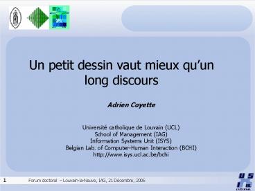 1Forum doctoral LouvainlaNeuve, IAG, 21 Dcembre, 2006
