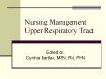 Nursing Management Upper Respiratory Tract PowerPoint PPT Presentation