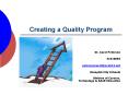 Creating a Quality Program PowerPoint PPT Presentation
