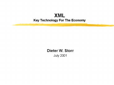 XML Key Technology For The Economy
