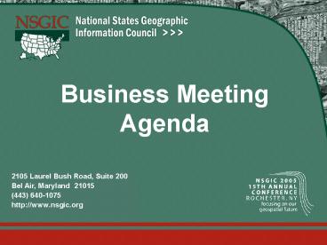 Business Meeting Agenda