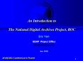 An Introduction to The National Digital Archives Project, ROC PowerPoint PPT Presentation