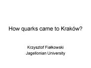 How quarks came to Krak