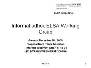 Informal adhoc ELSA Working Group