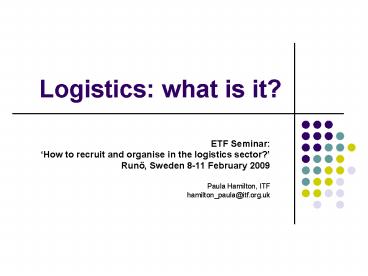 Logistics: what is it