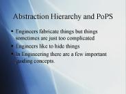 Abstraction Hierarchy and PoPS