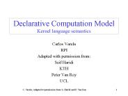 Declarative Computation Model Kernel language semantics