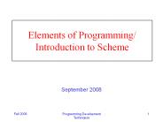 Elements of Programming/ Introduction to Scheme