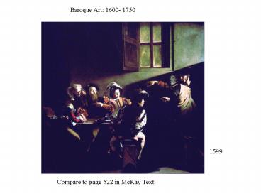Baroque Art: 1600 1750