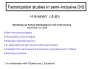 Factorization studies in semi-inclusive DIS