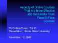 Aspects of Online Courses That Are More Effective and Successful Than FacetoFace Courses PowerPoint PPT Presentation