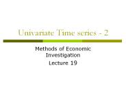 Univariate Time series - 2