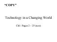 Technology in a Changing World PowerPoint PPT Presentation