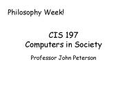 CIS 197 Computers in Society