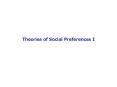 Theories of Social Preferences I PowerPoint PPT Presentation