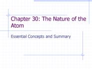 Chapter 30: The Nature of the Atom