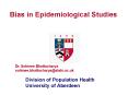 Bias in Epidemiological Studies PowerPoint PPT Presentation