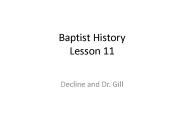 Baptist History Lesson 11