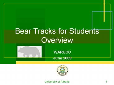 Bear Tracks for Students Overview