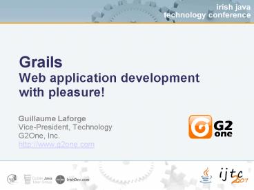 Grails Web application development with pleasure