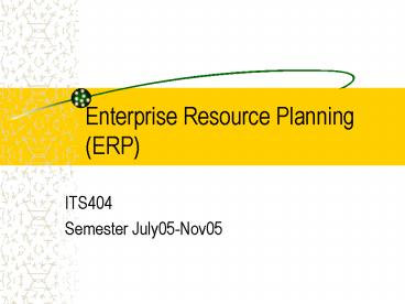 Enterprise Resource Planning ERP