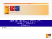 Most Common Oracle System-Level Tuning Opportunities March2009