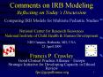 Comments on IRB Modeling Reflecting on Todays Discussion Comparing IRB Models for Multisite Pediatri PowerPoint PPT Presentation