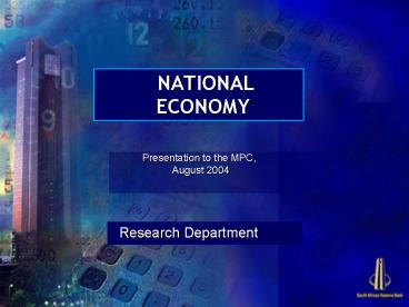 NATIONAL ECONOMY