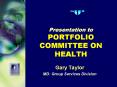Presentation to PORTFOLIO COMMITTEE ON HEALTH PowerPoint PPT Presentation