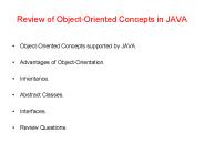 Review of Object-Oriented Concepts in JAVA