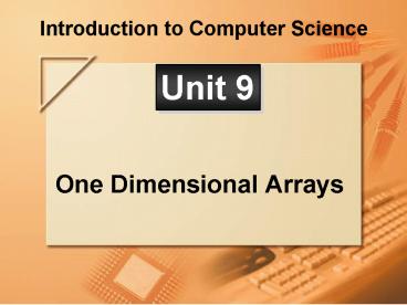 PPT – One Dimensional Arrays PowerPoint presentation | free to view ...