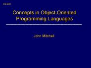 Concepts in Object-Oriented Programming Languages PowerPoint PPT Presentation