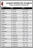 Langston Martial Arts Academy Class Schedule Summer 08 PowerPoint PPT Presentation