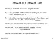 Interest and Interest Rate