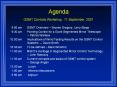 Agenda GSMT Controls Workshop, 11 September, 2001 PowerPoint PPT Presentation