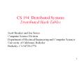 CS 194: Distributed Systems Distributed Hash Tables PowerPoint PPT Presentation