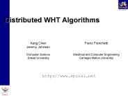 Distributed WHT Algorithms