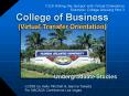 College of Business Virtual Transfer Orientation PowerPoint PPT Presentation