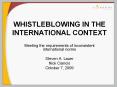 WHISTLEBLOWING IN THE INTERNATIONAL CONTEXT PowerPoint PPT Presentation