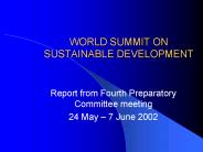 WORLD SUMMIT ON SUSTAINABLE DEVELOPMENT