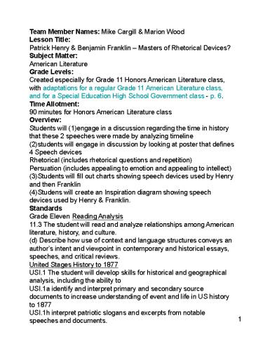 Team Member Names: Mike Cargill