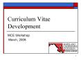 Curriculum Vitae Development PowerPoint PPT Presentation