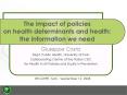 The impact of policies on health determinants and health: the information we need PowerPoint PPT Presentation