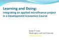 Learning and Doing: Integrating an applied microfinance project in a Development Economics Course PowerPoint PPT Presentation