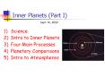 Inner Planets (Part I) PowerPoint PPT Presentation