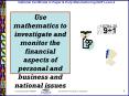 Use mathematics to investigate and monitor the financial aspects of personal and business and national issues PowerPoint PPT Presentation