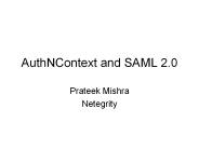 AuthNContext and SAML 2.0