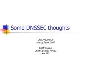 Some DNSSEC thoughts
