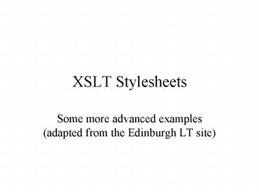 XSLT Stylesheets