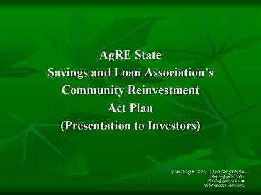 Planting a new seed for growth'